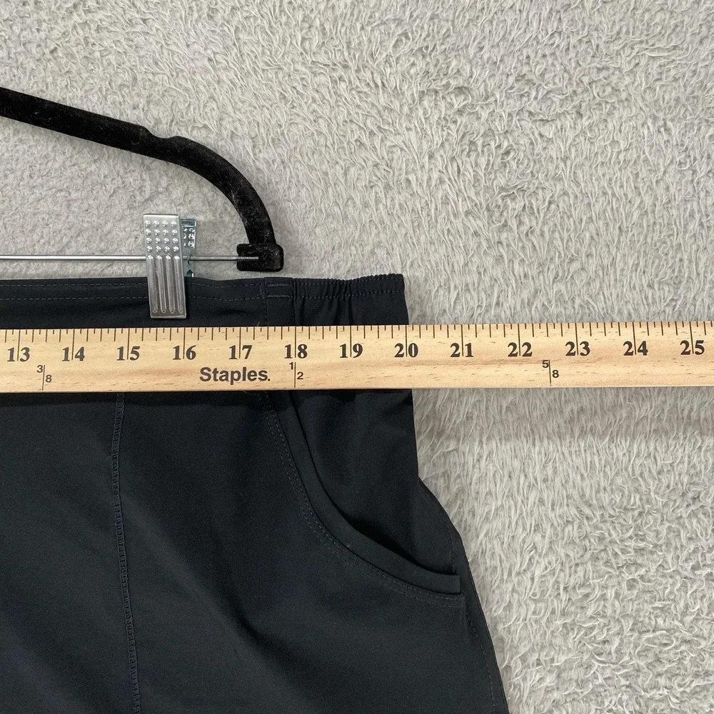 Lands End Swim Shorts Womens 16W Black Plus Lined Drawstring Quick Dry Beach